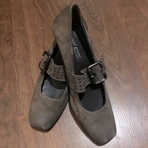 Paul Green München Neutral Greyish Brown Comfy Mary Jane Low Heel Shoes 38 / 7.5